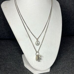 2 row necklace Peace